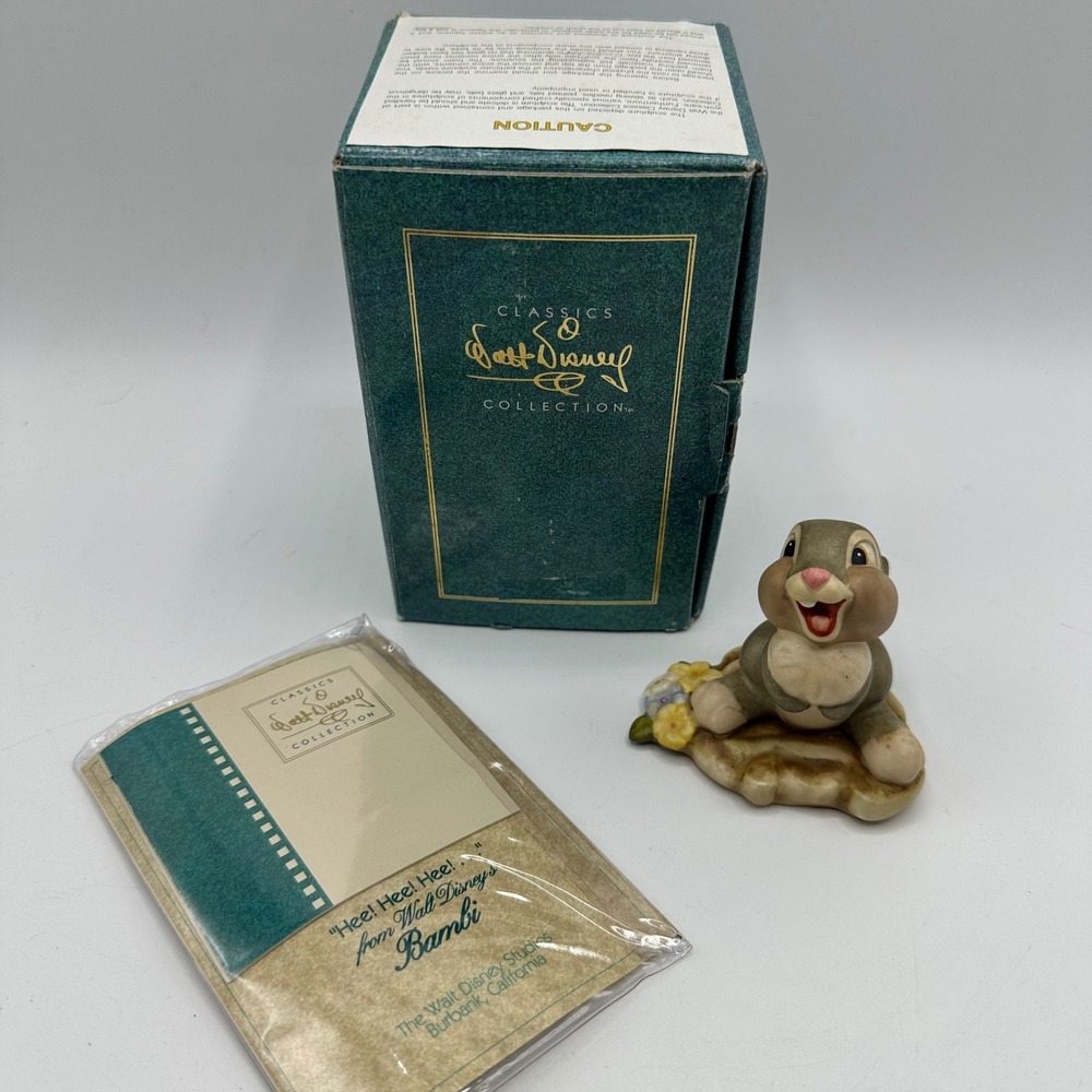 Walt Disney Classics Collection Bambi Thumper 50th Anniversary Figurine Box COA